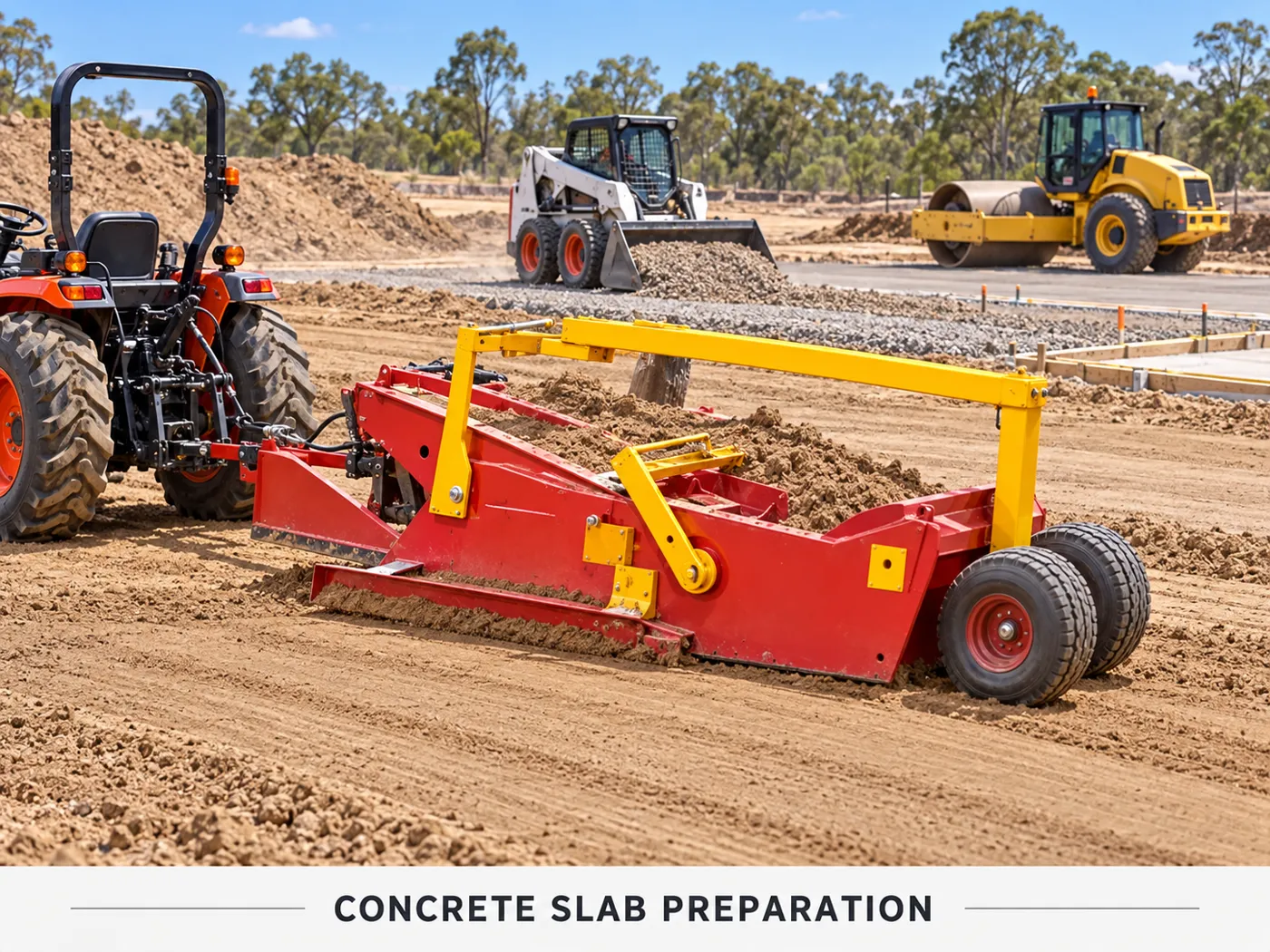 Concrete slab preparation: grading and compaction — application concept