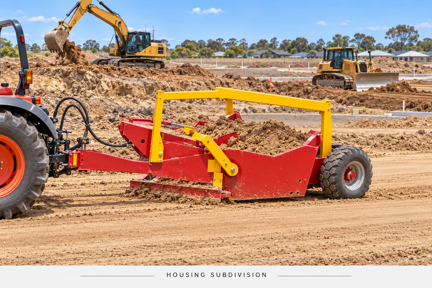 Final grading at the new subdivision — application concept
