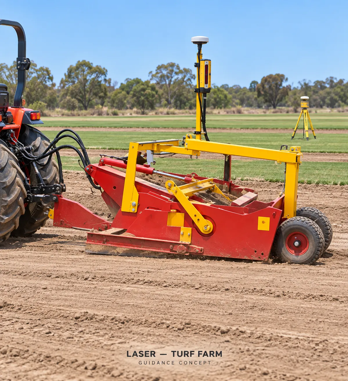 Laser-guided turf grading concept — application concept