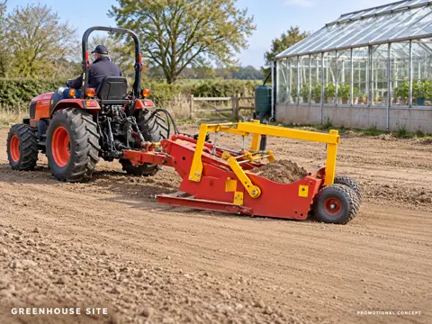 Tractor Grading a New Greenhouse Site — application concept