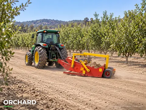 Compact Tractor Levelling an Orchard — application concept